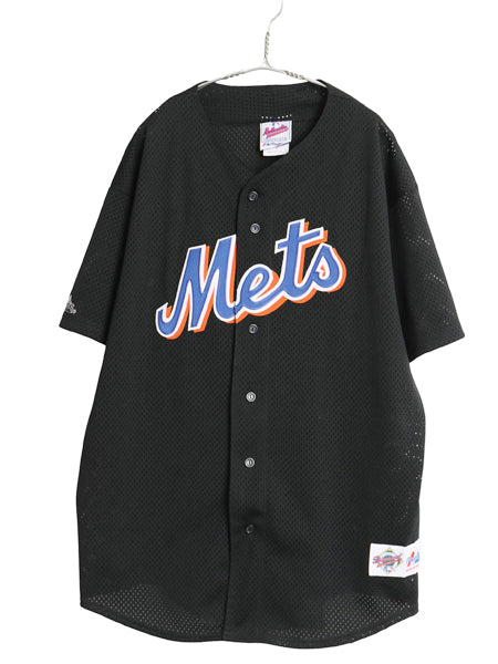 USA製 メッツ ベースボール シャツ メンズ XXL 程/ MLB オフィシャル マジェスティック 大リーグ ユニフォーム ブラック 野球 大きいサイズ
