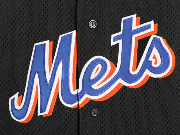 USA製 メッツ ベースボール シャツ メンズ XXL 程/ MLB オフィシャル マジェスティック 大リーグ ユニフォーム ブラック 野球 大きいサイズ