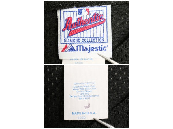 USA製 メッツ ベースボール シャツ メンズ XXL 程/ MLB オフィシャル マジェスティック 大リーグ ユニフォーム ブラック 野球 大きいサイズ