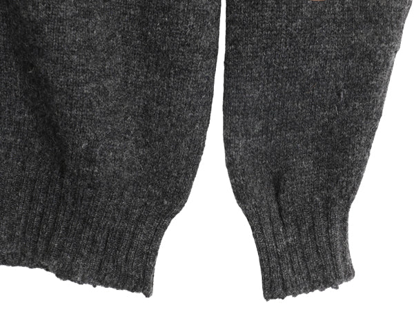 スコットランド製 ジャミーソンズ ショールカラー ニット カーディガン メンズ L シェットランド ウール セーター エルボーパッチ 前開き