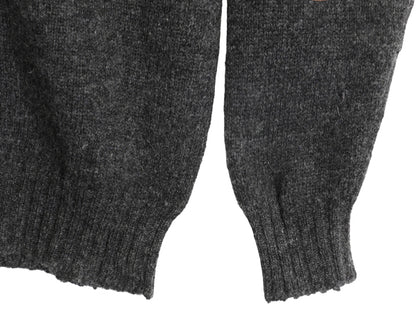 スコットランド製 ジャミーソンズ ショールカラー ニット カーディガン メンズ L シェットランド ウール セーター エルボーパッチ 前開き