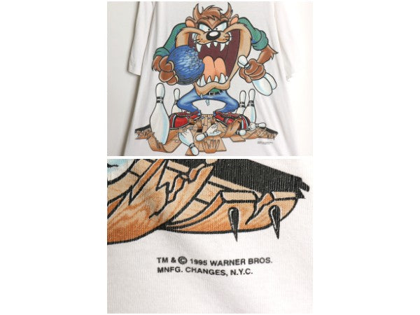 90s USA製 ワーナー タズマニアンデビル 両面 プリント Tシャツ メンズ XL オールド 当時物 ルーニーテューンズ キャラクター 大きいサイズ