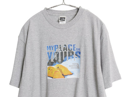 00s ノースフェイス フォト プリント Tシャツ メンズ L / オールド アウトドア キャンプ イラスト グラフィック カットソー ヘビーウェイト