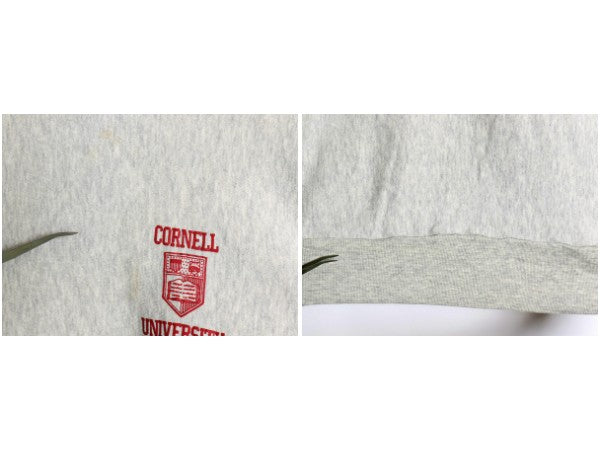 90s USA製 カレッジ プリント スウェット メンズ XL オールド トレーナー ヘビーウェイト リバース タイプ 裏起毛 大きいサイズ 霜降り 灰