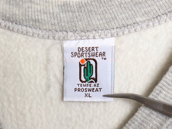 90s USA製 カレッジ プリント スウェット メンズ XL オールド トレーナー ヘビーウェイト リバース タイプ 裏起毛 大きいサイズ 霜降り 灰