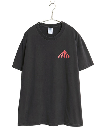 00s 両面 グラフィック ロゴ プリント Tシャツ メンズ L / オールド イラスト ヘビーウェイト コットン 競馬 半袖Tシャツ ワンポイント 黒