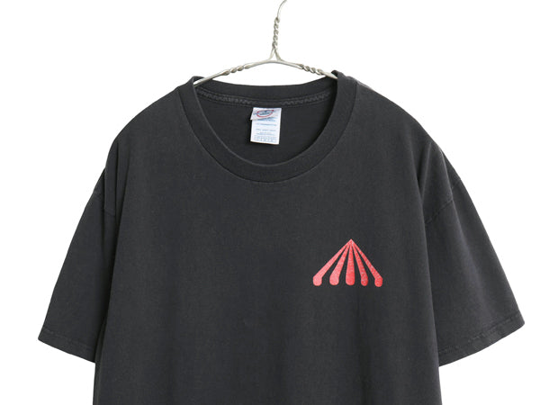 00s 両面 グラフィック ロゴ プリント Tシャツ メンズ L / オールド イラスト ヘビーウェイト コットン 競馬 半袖Tシャツ ワンポイント 黒