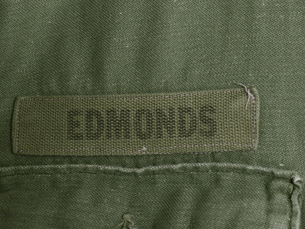 70s 米軍実物 US ARMY コットン サテン ユーティリティ シャツ S / ヴィンテージ 70年製 OG107 シャツ袖 2nd ミリタリー 軍物 ワッペン OD