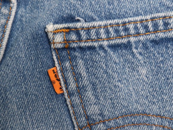 80s USA製 リーバイス 519 デニム パンツ 実寸 31 29.5 古着 ヴィンテージ ジーパン ジーンズ スリム ストレート ヒゲ アタリ オレンジタブ