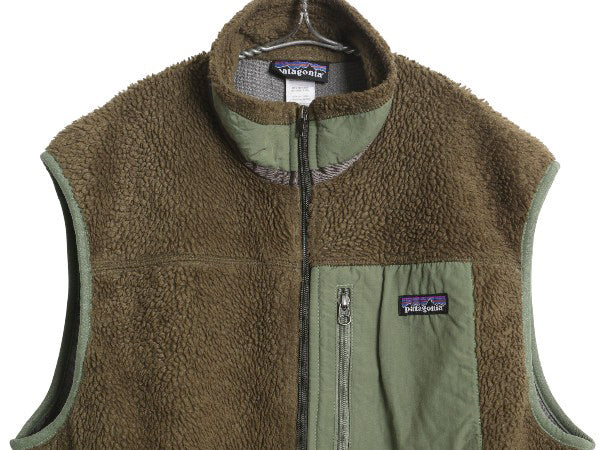 パタゴニア クラシック レトロX フリース ベスト メンズ L 古着 12年製 アウトドア パイル フルジップ ハイネック 重ね着 前開き ブラウン