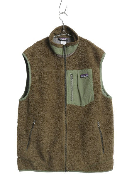 パタゴニア クラシック レトロX フリース ベスト メンズ L 古着 12年製 アウトドア パイル フルジップ ハイネック 重ね着 前開き ブラウン