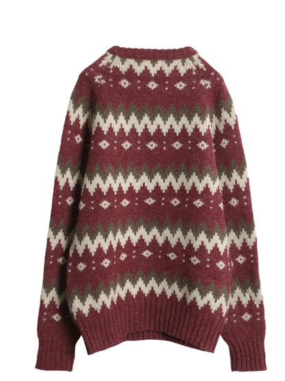 70s ウールリッチ ニット セーター メンズ レディース XL / ヴィンテージ 長袖ニット ウール フェアアイル ノルディック 総柄 大きいサイズ