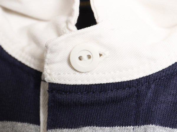 ポロ ラルフローレン ボーダー 長袖 ラガーシャツ メンズ L 古着 ラグビー 長袖シャツ ポロシャツ カットソー ワンポイント ツートン 細身