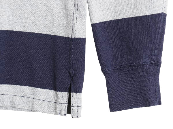 ポロ ラルフローレン ボーダー 長袖 ラガーシャツ メンズ L 古着 ラグビー 長袖シャツ ポロシャツ カットソー ワンポイント ツートン 細身