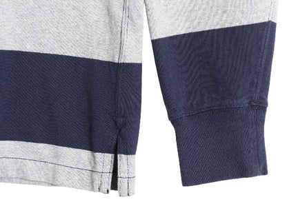 ポロ ラルフローレン ボーダー 長袖 ラガーシャツ メンズ L 古着 ラグビー 長袖シャツ ポロシャツ カットソー ワンポイント ツートン 細身