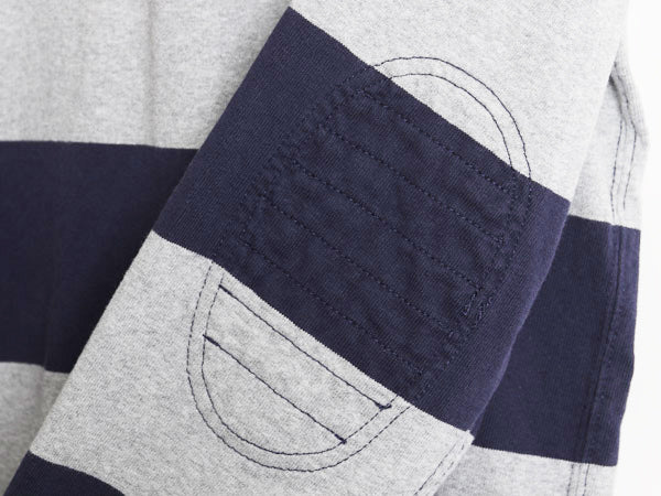 ポロ ラルフローレン ボーダー 長袖 ラガーシャツ メンズ L 古着 ラグビー 長袖シャツ ポロシャツ カットソー ワンポイント ツートン 細身