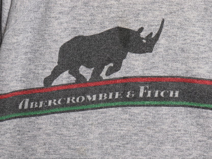 80s USA製 ★ チャンピオン Abercrombie&Fitch ロゴ プリント スウェット メンズ L 古着 ヴィンテージ ラグラン トレーナー トリコタグ 灰