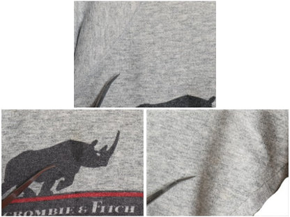 80s USA製 ★ チャンピオン Abercrombie&Fitch ロゴ プリント スウェット メンズ L 古着 ヴィンテージ ラグラン トレーナー トリコタグ 灰