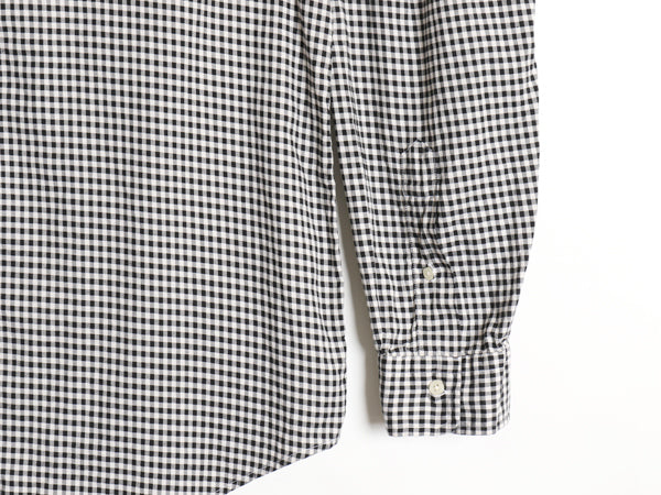 ラルフローレン ギンガムチェック 長袖 ボタンダウン シャツ メンズ L / ポロ CLASSIC FIT コットン 薄手 ワンポイント ポニー 刺繍 黒 白