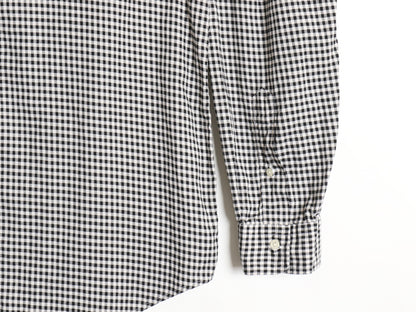 ラルフローレン ギンガムチェック 長袖 ボタンダウン シャツ メンズ L / ポロ CLASSIC FIT コットン 薄手 ワンポイント ポニー 刺繍 黒 白