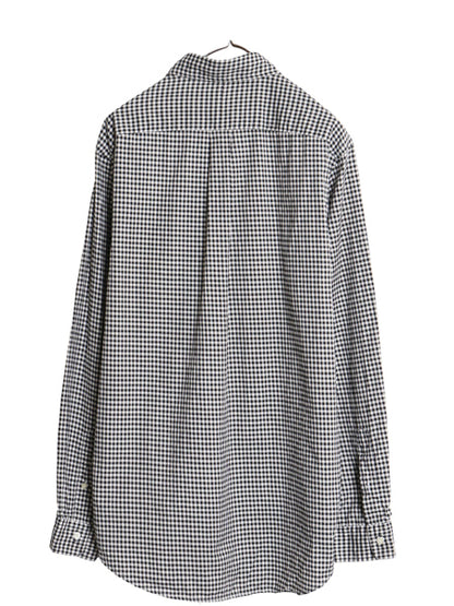ラルフローレン ギンガムチェック 長袖 ボタンダウン シャツ メンズ L / ポロ CLASSIC FIT コットン 薄手 ワンポイント ポニー 刺繍 黒 白