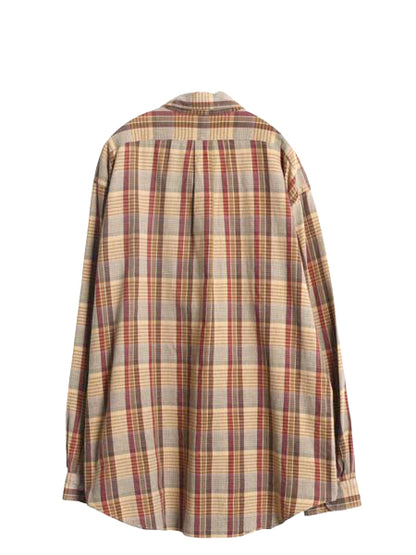 90s ラルフローレン チェック 長袖 ボタンダウン シャツ メンズ XL / 古着 オールド ポロ 長袖シャツ コットン ワンポイント 大きいサイズ