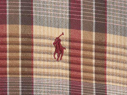 90s ラルフローレン チェック 長袖 ボタンダウン シャツ メンズ XL / 古着 オールド ポロ 長袖シャツ コットン ワンポイント 大きいサイズ