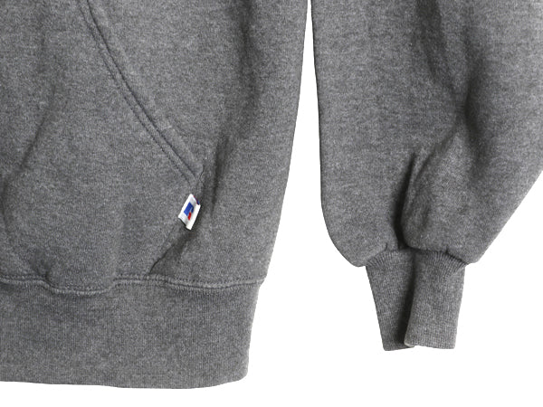 90s USA製 ラッセル 無地 スウェット フード パーカー メンズ レディース L / オールド プルオーバー トレーナー ブランク 裏起毛 グレー