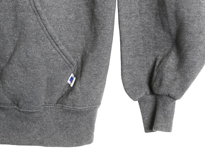 90s USA製 ラッセル 無地 スウェット フード パーカー メンズ レディース L / オールド プルオーバー トレーナー ブランク 裏起毛 グレー