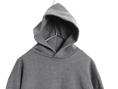 90s USA製 ラッセル 無地 スウェット フード パーカー メンズ レディース L / オールド プルオーバー トレーナー ブランク 裏起毛 グレー