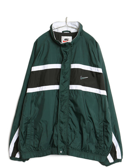 90s ナイキ フルジップ ナイロン トラック ジャケット メンズ XXL 古着 オールド ウィンドブレーカー スウッシュ ジャンパー 大きいサイズ