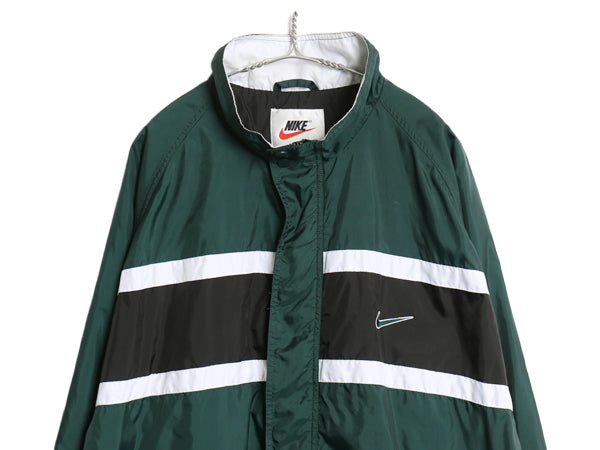 90s ナイキ フルジップ ナイロン トラック ジャケット メンズ XXL 古着 オールド ウィンドブレーカー スウッシュ ジャンパー 大きいサイズ