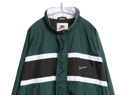 90s ナイキ フルジップ ナイロン トラック ジャケット メンズ XXL 古着 オールド ウィンドブレーカー スウッシュ ジャンパー 大きいサイズ