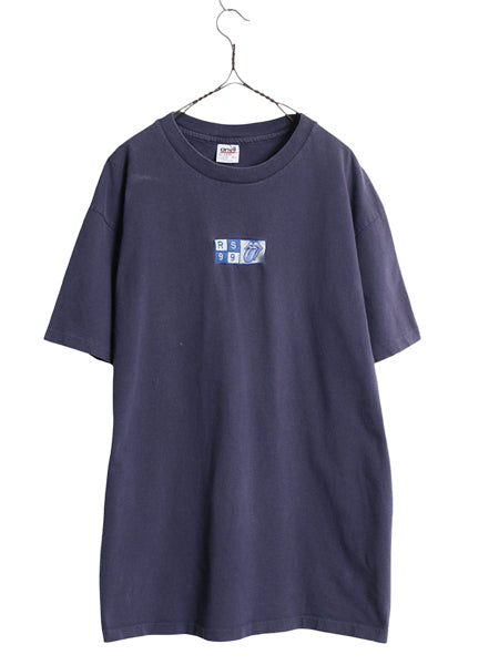 90s USA製 ★ ローリング ストーンズ ツアー ロゴ 刺繍 Tシャツ メンズ XL オールド オフィシャル リップ&タン バンド ロック 大きいサイズ