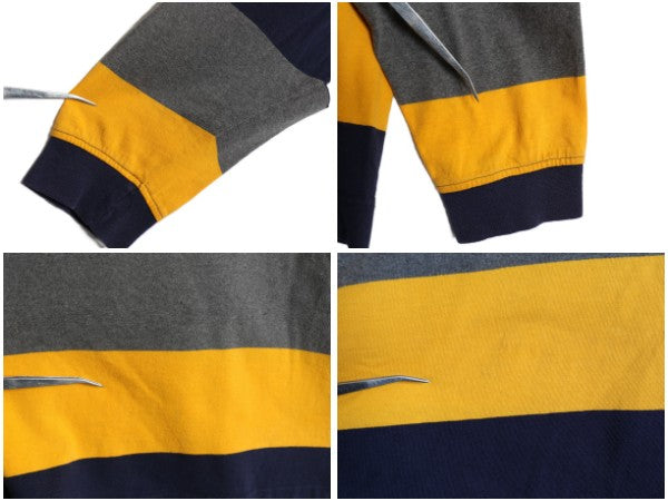 90s USA製 オールド ギャップ タートルネック ボーダー 長袖 Tシャツ メンズ XL ロンT ラガーシャツ素材 コットン 大きいサイズ カットソー