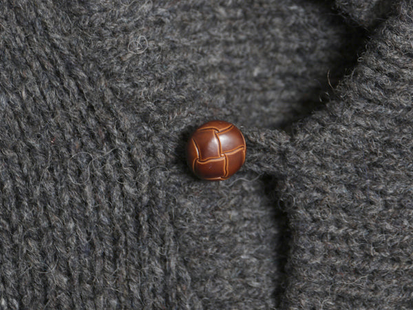 80s USA製 エルエルビーン ショールカラー ニット セーター メンズ M / ヴィンテージ アウトドア ウール 無地 シンプル チャコール グレー