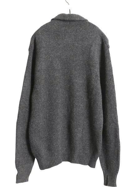 80s USA製 エルエルビーン ショールカラー ニット セーター メンズ M / ヴィンテージ アウトドア ウール 無地 シンプル チャコール グレー