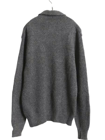 80s USA製 エルエルビーン ショールカラー ニット セーター メンズ M / ヴィンテージ アウトドア ウール 無地 シンプル チャコール グレー