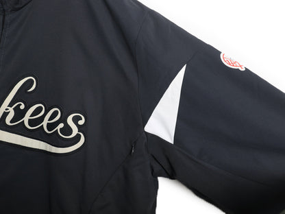 ヤンキース 中綿 ナイロン ジャケット メンズ L / MLB オフィシャル マジェスティック トラック スタジャン フリース ライナー 大リーグ 紺