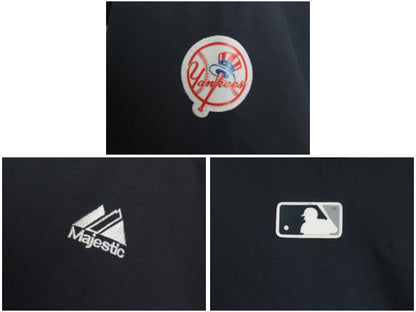ヤンキース 中綿 ナイロン ジャケット メンズ L / MLB オフィシャル マジェスティック トラック スタジャン フリース ライナー 大リーグ 紺