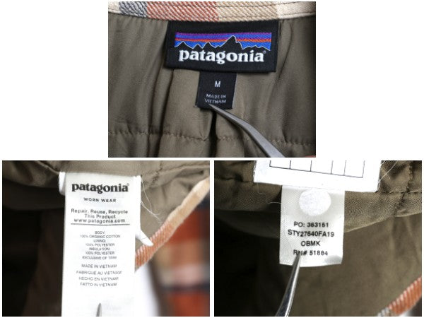 パタゴニア インサレーテッド フィヨルド フランネル シャツ ジャケット メンズ М / 19年製 ネルシャツ 中綿 キルティング ライナー付き