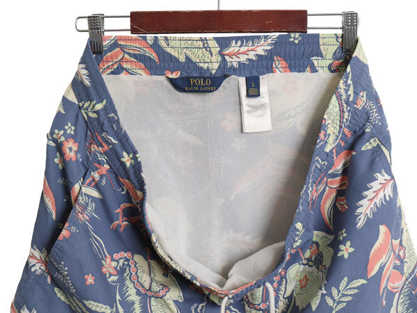 ポロ ラルフローレン 総柄 ショートパンツ メンズ L / ナイロン アロハ ハワイアン スイム ショーツ 短パン 海パン 水陸両用 インナー付き