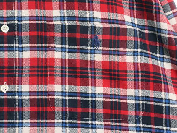 90s THE BIG SHIRT ラルフローレン チェック 長袖 ボタンダウン シャツ メンズ L オールド ポロ オックスフォード ビッグシャツ 長袖シャツ