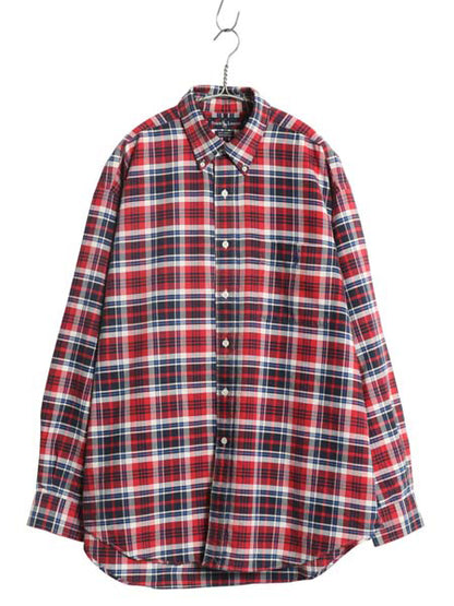90s THE BIG SHIRT ラルフローレン チェック 長袖 ボタンダウン シャツ メンズ L オールド ポロ オックスフォード ビッグシャツ 長袖シャツ