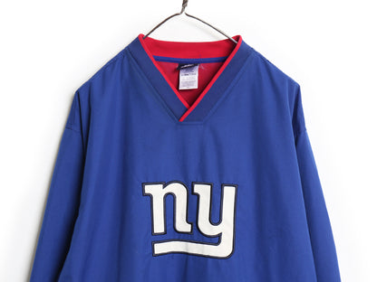 ジャイアンツ ナイロン ウォームアップ ジャケット メンズ L / NFL オフィシャル アメフト プルオーバー ウィンドブレーカー ジャンパー 青