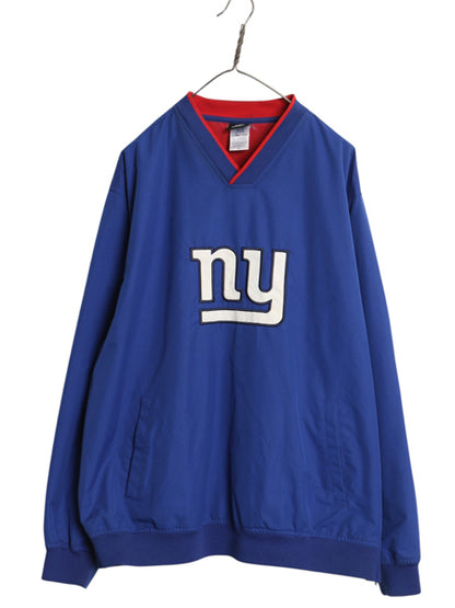 ジャイアンツ ナイロン ウォームアップ ジャケット メンズ L / NFL オフィシャル アメフト プルオーバー ウィンドブレーカー ジャンパー 青