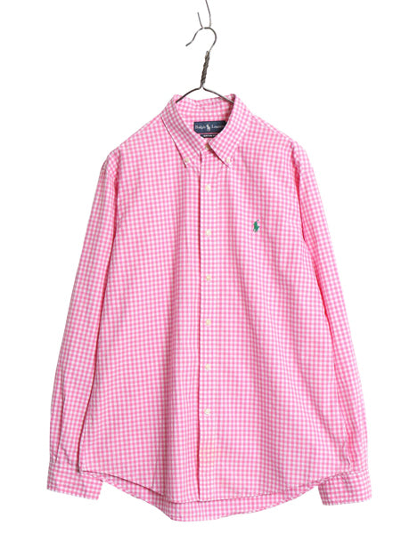 00s ラルフローレン ギンガム チェック 長袖 ボタンダウン シャツ メンズ L 古着 オールド ポロ 長袖シャツ コットン ワイシャツ ツートン