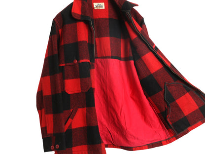 70s USA製 ウールリッチ ダブル マッキーノ ジャケット メンズ L 程 古着 ヴィンテージ ハンティング ウール フルジップ ブロック チェック