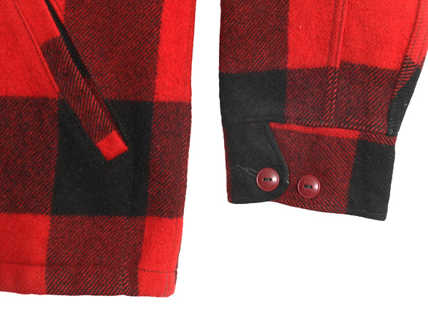 70s USA製 ウールリッチ ダブル マッキーノ ジャケット メンズ L 程 古着 ヴィンテージ ハンティング ウール フルジップ ブロック チェック