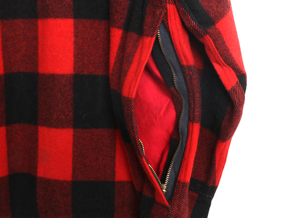 70s USA製 ウールリッチ ダブル マッキーノ ジャケット メンズ L 程 古着 ヴィンテージ ハンティング ウール フルジップ ブロック チェック